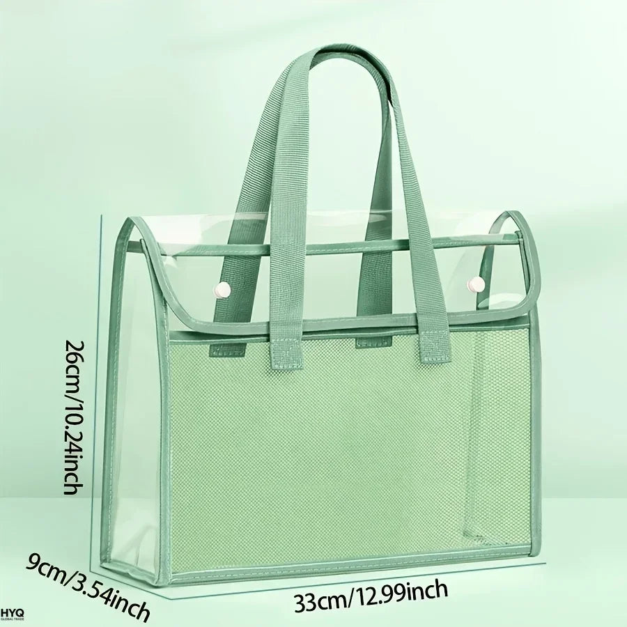 Large Transparent File Tote – Waterproof & Portable