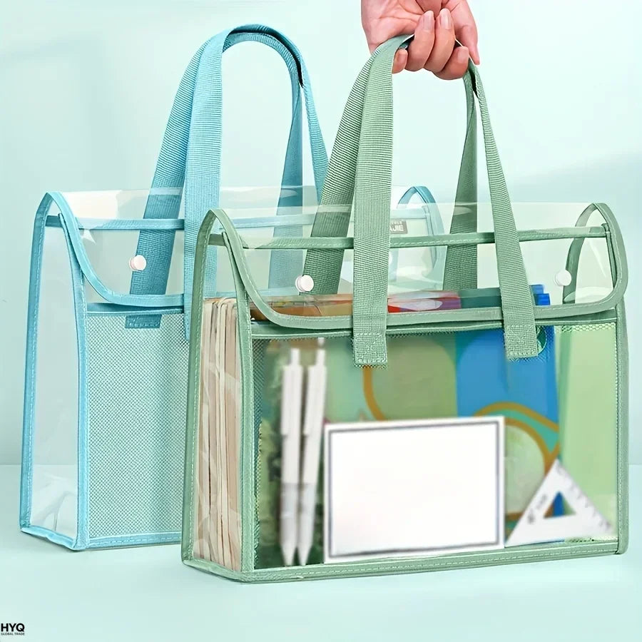 Large Transparent File Tote – Waterproof & Portable