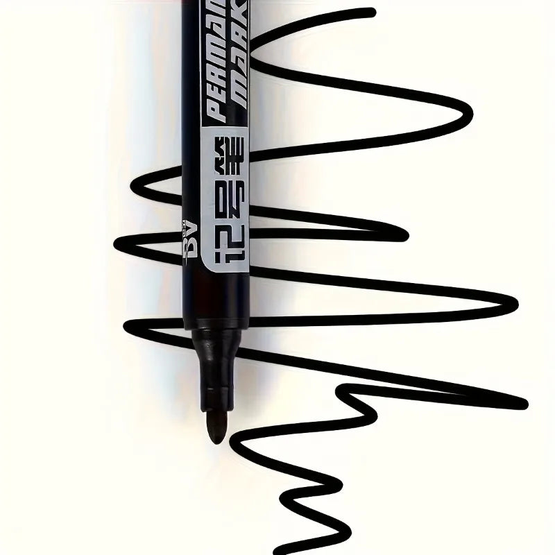 10-Pack Black Permanent Markers – Waterproof & Bold