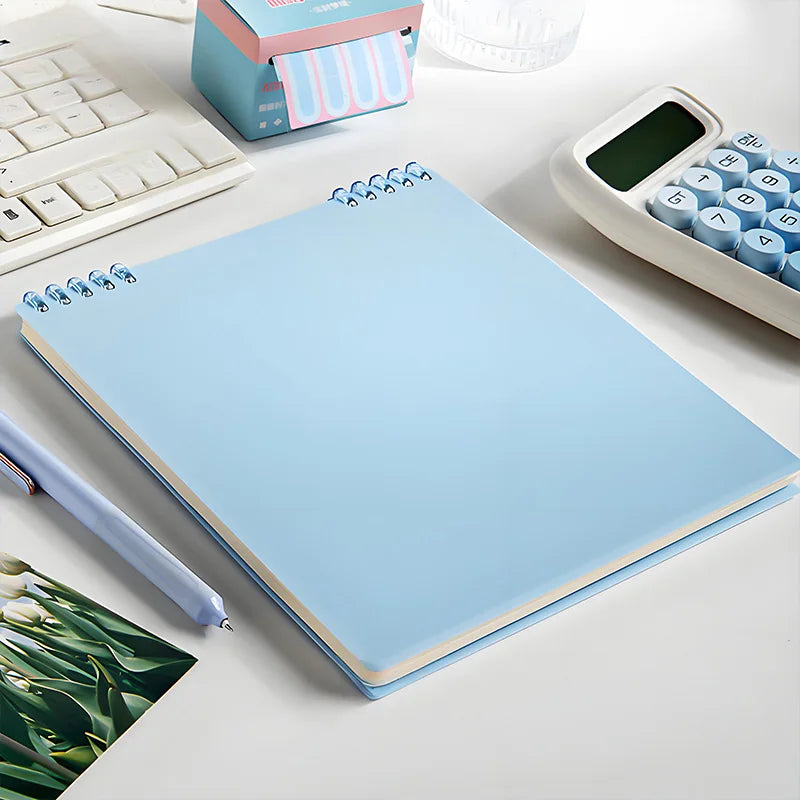 Blue Wire-Bound Notebook – Refillable & Durable