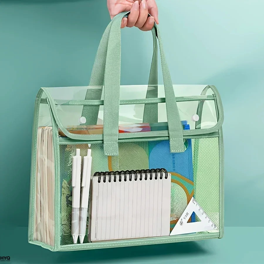 Large Transparent File Tote – Waterproof & Portable
